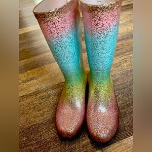 ~SOLD~Girls Rain Boots with Glitter Finish